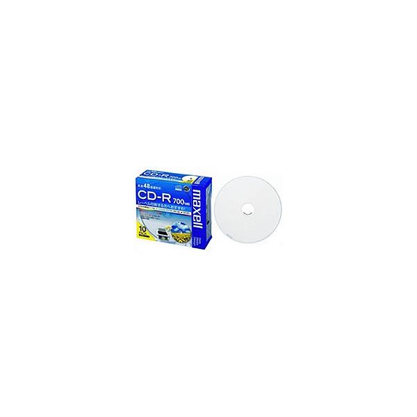 Maxell CDR700S.WP.S1P10S データ用CD-R 48倍速 700MB 1枚ずつプラケース入り10枚パック プリンタブルレーベル