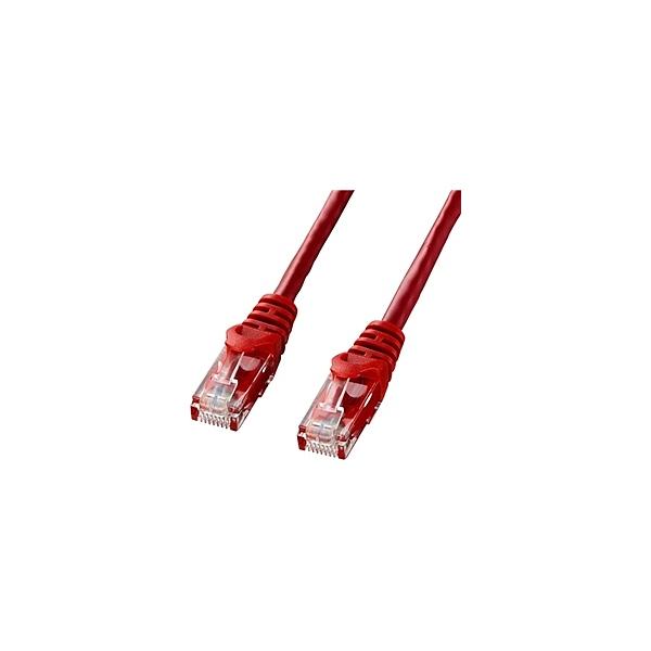 サンワサプライ LA-Y6-005R カテゴリ6 UTP LANケーブル（バルク品・0.5m・レッド）