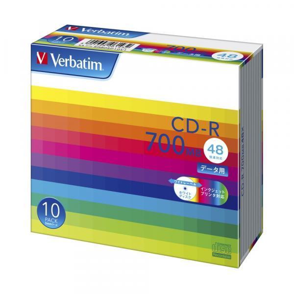 Verbatim SR80SP10V1 48�{���Ή�CD-R 10���p�b�N �f�[�^�p700MB �z���C�g�v�����^�u���Ή�