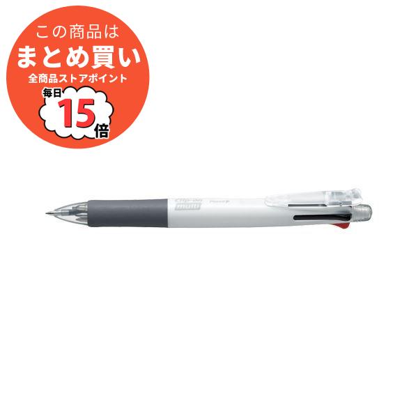 （まとめ） ゼブラ クリップオンマルチ 4色ボールペン0.7mm（黒・赤・青・緑）+シャープ0.5mm 白 〔×10セット〕