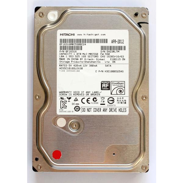 内蔵型ハードディスクドライブ Hitachi/HGST HCS5C1010DLE630 3.5 HDD 1TB 日立 3.5インチ 1TB 内蔵用ハードディスク 型番