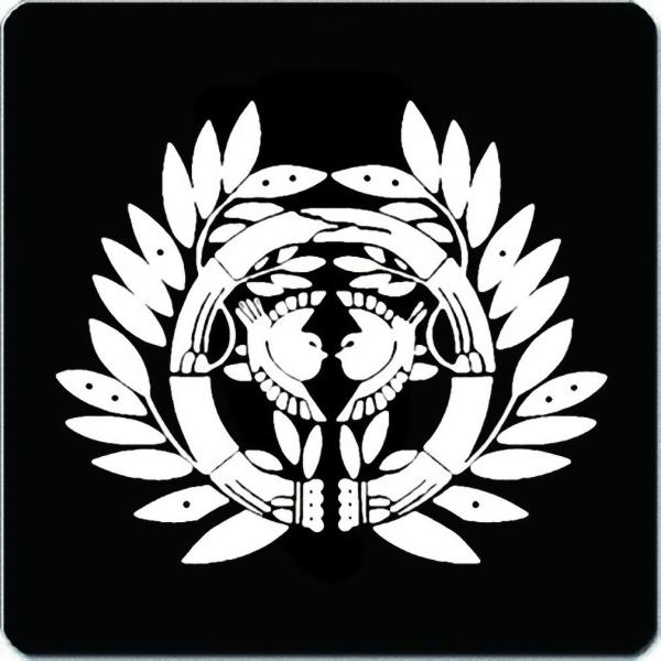 家紋シール 伊達成実 竹に雀 15cm x KS15-3151-03W 白紋 : PC-SUPPLY