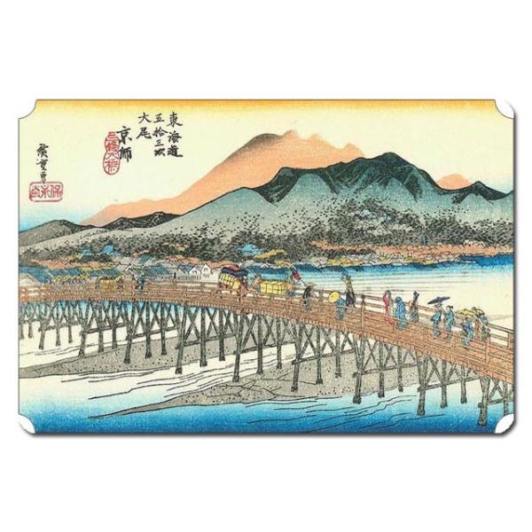 浮世絵 捺印マット 歌川広重:京都 約133×88mm 2mm厚 UNM-1003 (送料無料)