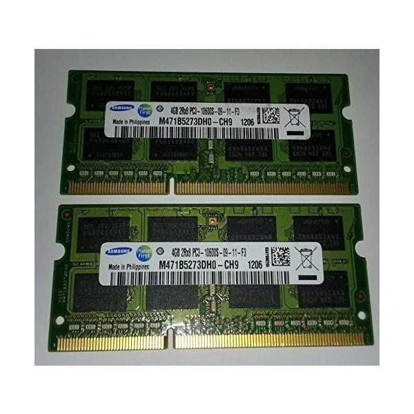 Samsung PC3-10600(DDR3-1333) 204pin S.O.DIMM 16�`�b�v �m�[�g�p�\�R���p������ 4GB×2����8GB