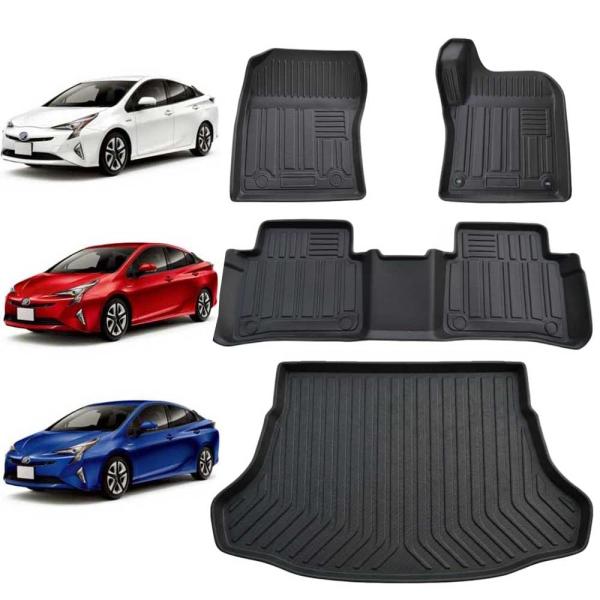 トヨタ プリウス PRIUS 50系 2WD（ZVW50/ZVW51） 専用設計 3D立体防水フロアマット 選べる3バリエーション カーマット フロアマット ラゲッジマット