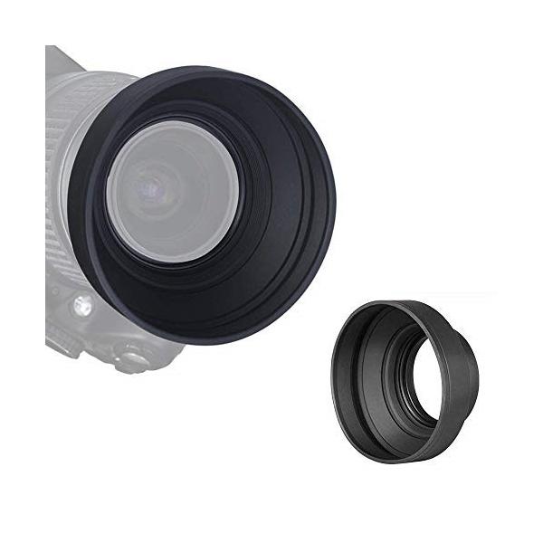 ワイドシリコンレンズフード 折りたたみ式 フロントフード カバー 52mm