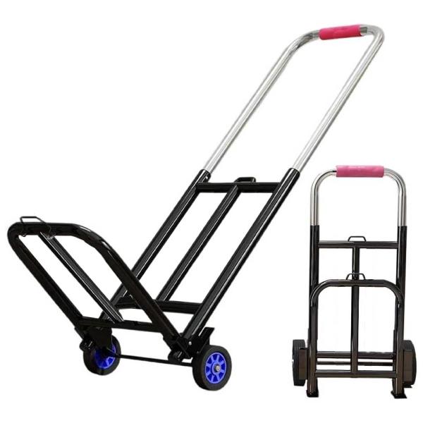ハンドトラックキャリーカート 折りたたみ 黒 グリップ付き 耐荷重150kg LVYUAN 新登場！LVYUAN(リョクエン) 運搬台車(キャリーカート