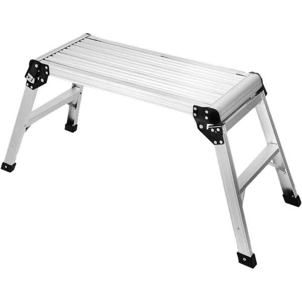 【商品寸法】折りたたみ式踏み台【重量】：(約)3.75kg広げた状態：(約)107cm×41.5cm×50cm収納時：(約)75cmx31cm×15cm【素材】：アルミ製【耐荷重】：(約)150kg【商品素材】アルミ製で、耐荷重は150kg...