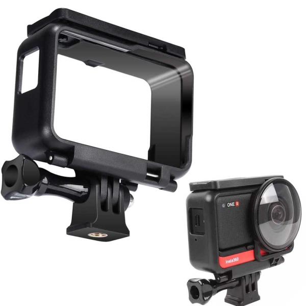 インスタ360 ONE R 専用 フレーム ハウジングケース カメラケージ ネジ式アダプタ ハウジングマウントスクリュー 扉開閉装着式アダプタ