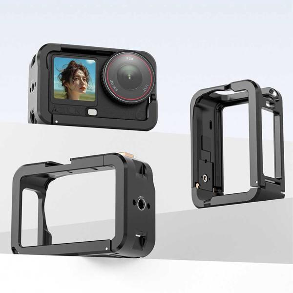 オズモ / DJI / Osmo Action 6 用 アルミ合金フレーム マウント メタルケージ スタンド ケージ メタルフレーム アクションカメラ  アクセサリー 拡張ケース