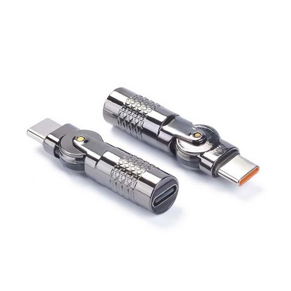 60W対応 USB C 変換アダプタ Ｌ字型 180°回転 自由自在Type-C 変換アダプタオスメス 急速充電 データ転送不可  タイプC iPad/Pro/iphone/Android等対応