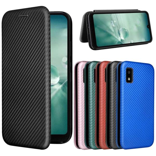 AQUOS wish / wish2 アクオス ウィッシュ 手帳型ケース カーボンファイバー 炭素繊維カバー マグネット式 カード収納 落下防止