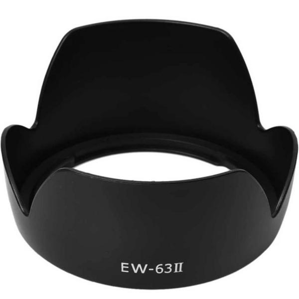 Canon レンズフード【 EW-63II 】互換品 ハレーションを抑え、迷光を避け、灰、砂を防げ、レンズへの衝突を回避し、レンズを守ります。撮影時の有害光をカットするだけでなく、移動中や撮影時の外乱からレンズを保護します。 材質：高級AB...