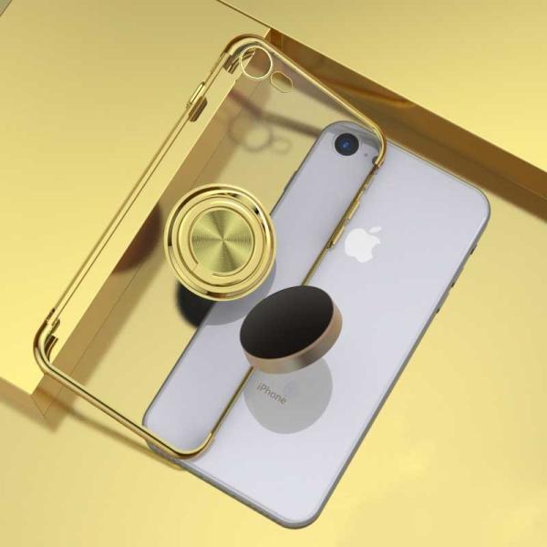 iPhone SE(第2世代) iPhone7 iPhone8 クリアケース 360回転 マグネット
