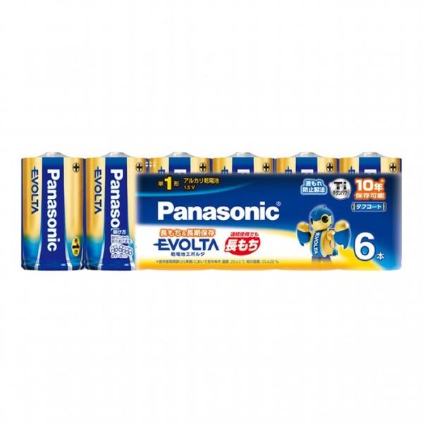 パナソニック アルカリ乾電池単1形 6本パック Panasonic EVOLTA LR20EJ/ 6SW 返品種別A