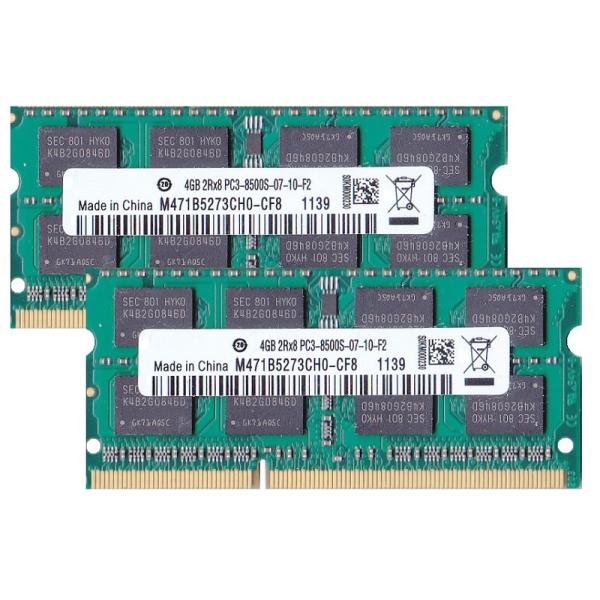 メモリ容量:8GB（4GB×2枚組） 規格:PC3-8500(DDR3-1066)対応 SO-DIMM メモリータイプ:DDR3 SDRAM 入荷時期により品番が写真と異なります。