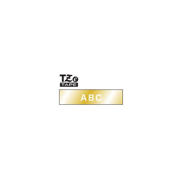 【ブラザー正規代理店】TZe-MQ835 ピータッチ用 テープカートリッジ おしゃれテープ (幅12mm・サテンゴールド(つや消し)・白文字)