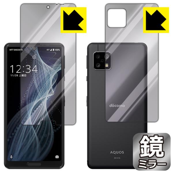 AQUOS sense4 (SH-41A/SH-M15) / �₳�����X�}�z2 ���ɑ��ς��I �~���[�^�C�v�ی�t�B���� Mirror Shield (���ʃZ�b�g)