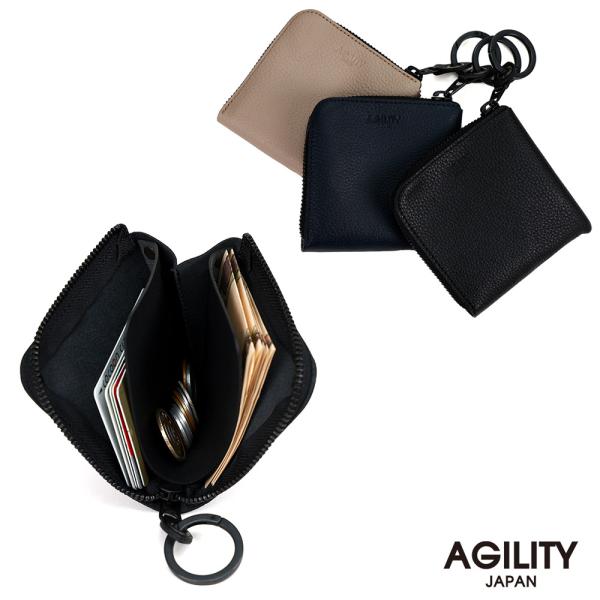 L字ファスナー ミニ財布 コンパクト財布 二つ折り財布 小さい ミニ 革 本革 レザー 撥水 AGILITY affa アジリティ アッファ ポッシュショート