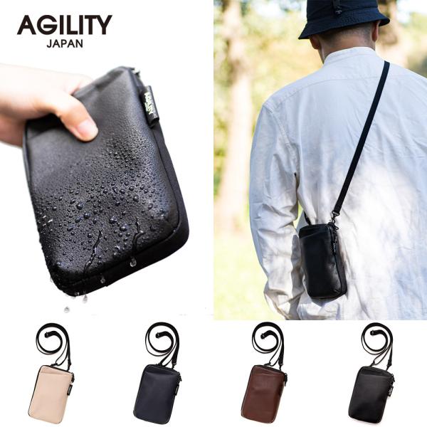 スマホショルダー メンズ 革 小さめ ミニショルダー サコッシュ 斜め掛け 撥水 縦 小さめ スマホバッグ AGILITY affa アジリティアッファ パークポシェット