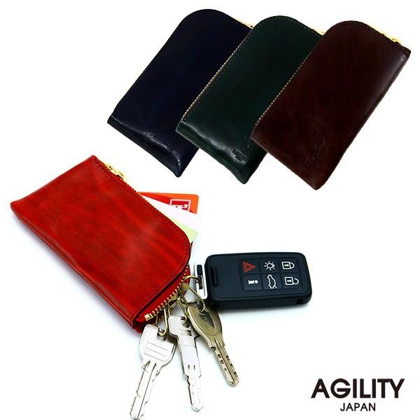 【ネコポス】キーケース 4連 L字ファスナー メンズ カードケース 免許証 牛革 レザー 本革 日本製 AGILITY affa アジリティ アッファ フィナンシェ[M便 3/3]