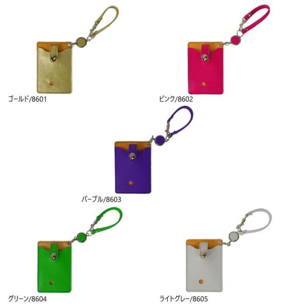 【ネコポス】suica パスケース リール 定期入れ リール付きパスケース ICカード 2枚 ペンギン 本革 AGILITY affa