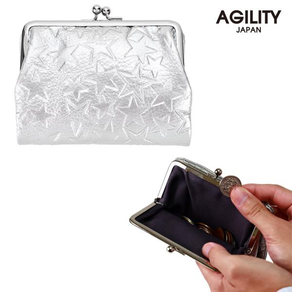 AGILITY 星柄 スター かわいい おしゃれ がま口財布 二つ折り