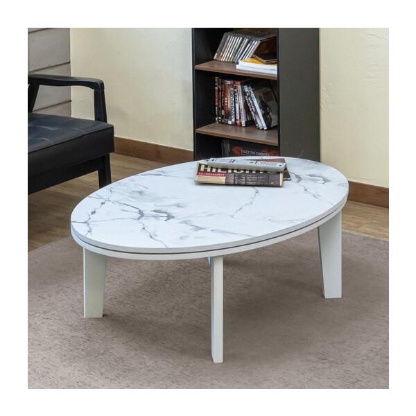 こたつ 105×70cm だ円 大理石調 ホワイト 白 マーブル模様 こたつ 105×70cm だ円 大理石調 ホワイト 白 マーブル模様