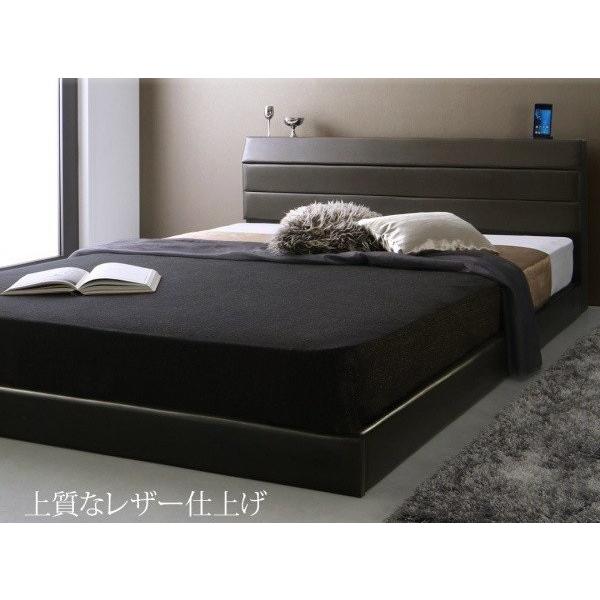 レザーセミダブルベッド マットレス付き