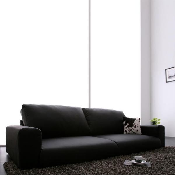 レザーソファ 3人用ソファ ブラック・ブラウン・アイボリー ローソファ