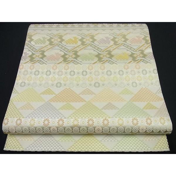 平和屋本店□極上 伝統工芸士 曽根武勇 両面 全通柄袋帯 名物裂 いちご  