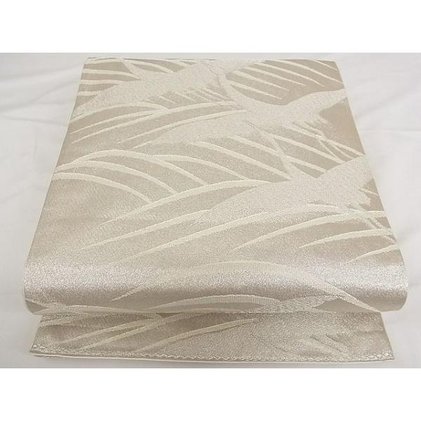 平和屋着物□佐賀つづれ織 六通柄袋帯 飛鶴文 銀糸 正絹 逸品 A-tn2630  