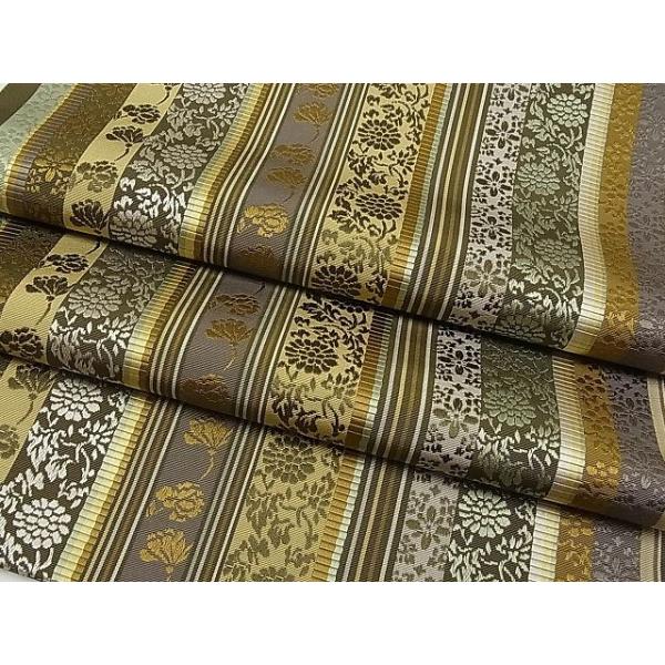 平和屋着物○本場筑前博多織 両面 全通柄袋帯 作家物 網維彩織 岡野