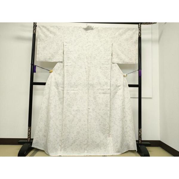 平和屋本店□極上 本塩沢 単衣 110亀甲 花唐草文 逸品 CZAA0858s4  