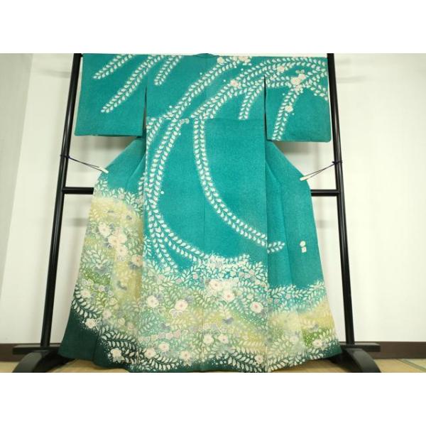 平和屋着物▽訪問着 単衣 作家物 辻が花 暈し染め 正絹 逸品  