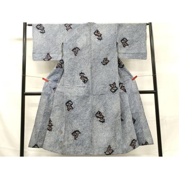 平和屋着物∴夏物 浴衣 有松鳴海絞り 花散らし 綿 逸品 DAAU0115cd  