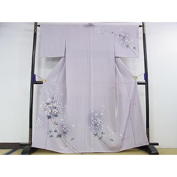 平和屋本店□極上 十日町友禅作家 阿部佳雪 訪問着 草花文 暈し染め 榛  