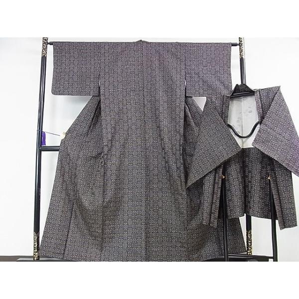 平和屋本店□希少 本場大島紬 龍郷絣 秋名バラ アンサンブル 逸品  