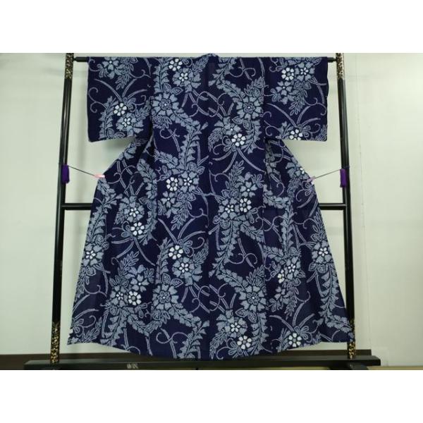 平和屋本店□極上 夏物 浴衣 有松鳴海絞り 草花文 綿 逸品  