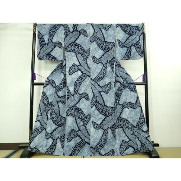 平和屋本店□極上 夏物 浴衣 有松鳴海絞り 草花文 綿 逸品  