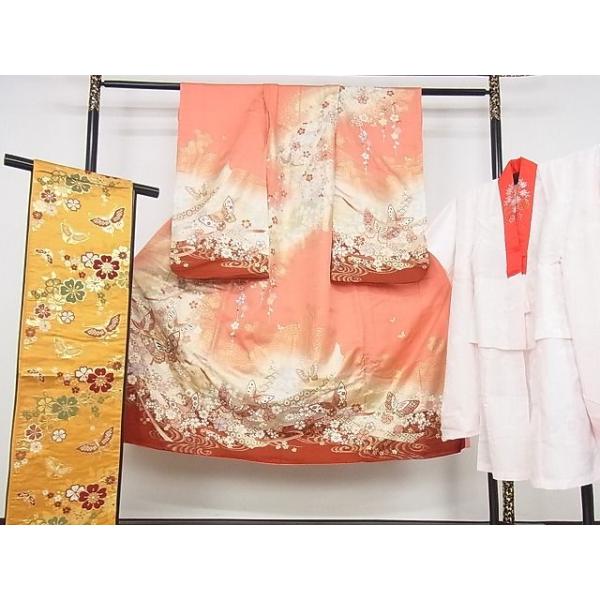 平和屋本店□極上 子供 祝着 長羽織・袋帯セット 七五三 7才 駒刺繍 舞 