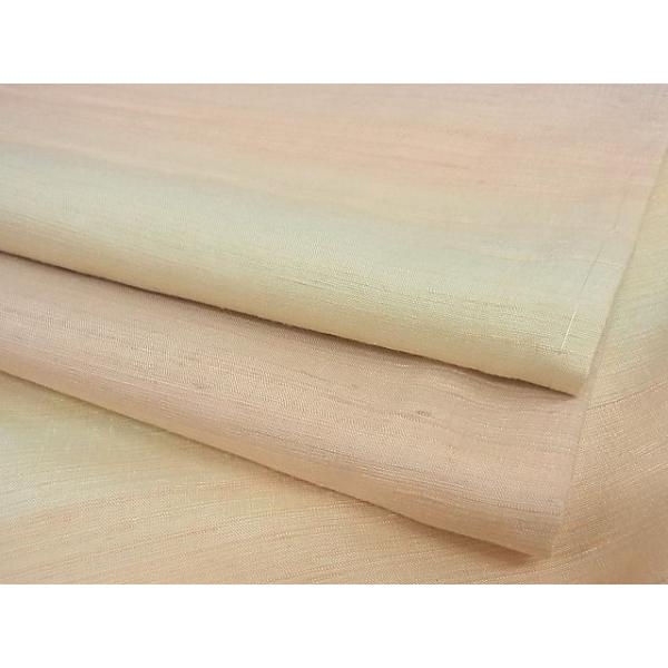 平和屋本店□極上 紅花紬 米沢 横段文 正絹 逸品 未使用 KAAA1088kk4  