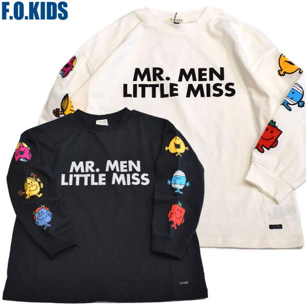 エフオーキッズ ミスターメン リトルミス ロンT 長袖 Tシャツ 子供服 キッズ エフオーキッズ FOKIDS MR.MEN LITTLE MISS 袖ワッペン長袖Tシャツ 406056