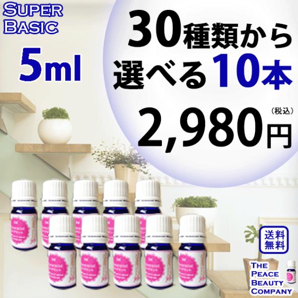 SB10 5ml 30種類から選べる10本 アロマオイル セット : peace beauty