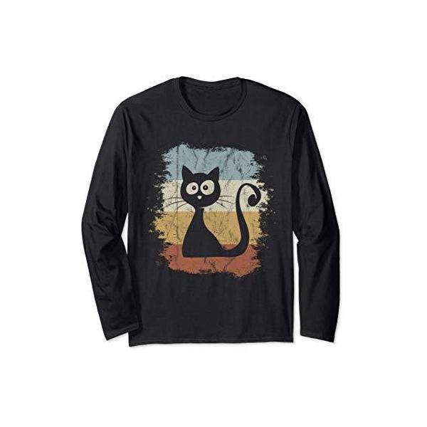 送料無料 レトロな猫のシルエットがかわいい 長袖tシャツ 半袖 Www We Job Com
