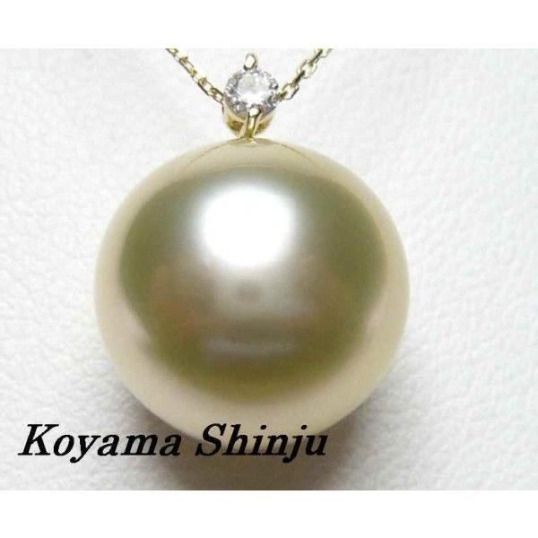 白蝶真珠 パール 11mm 11ミリ ダイヤ ペンダント ネックレス K18