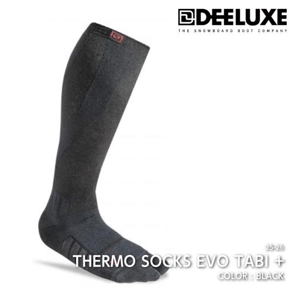 2025-26 DEELUXE THERMO SOCKS EVO TABI + Black ディーラックス サーモ ソックス スノーボード 靴下 メンズ レディース 25-26 日本正規品