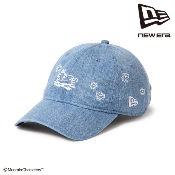 日本正規品 帽子 キャップ ニューエラ NEW ERA 9TWENTY Moomin Flower ニョロニョロ ウォッシュドデニム ネイビー 15154845
