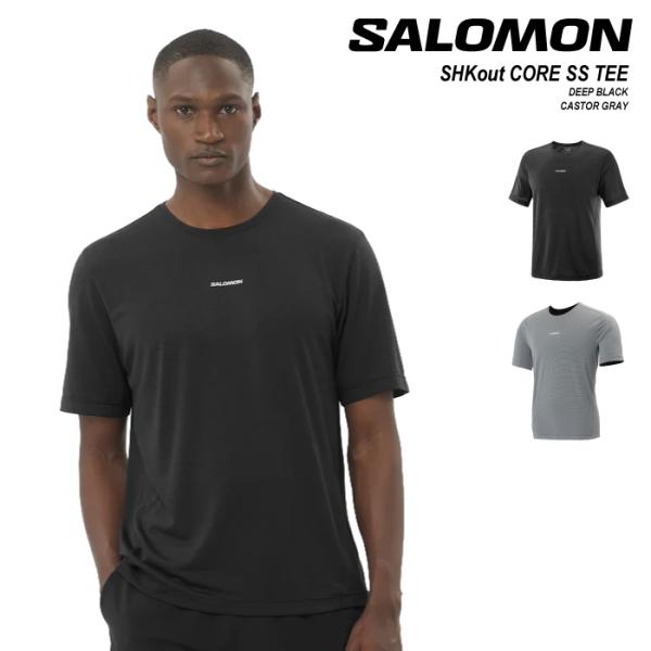 SALOMON SHKout CORE SS TEE Deep Black / Castor Gray サロモン シェイクアウト 半袖 Tシャツ ランニング ウェア メンズ 2026FW 日本正規品
