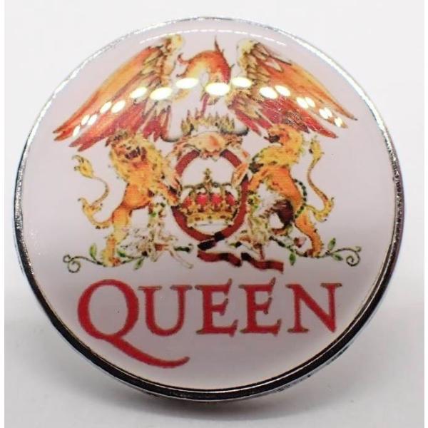 送料無料 queen クイーン クィーン 白 下字 ピンブローチ ピンズ PINS バッジ バッヂ アメリカン雑貨